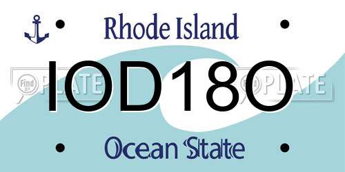 IOD18O Rhode Island License Plate
