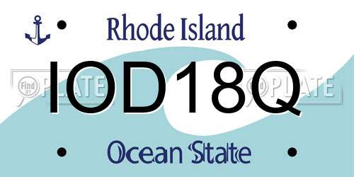 IOD18Q Rhode Island License Plate