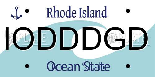 IODDDGD Rhode Island License Plate
