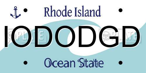 IODODGD Rhode Island License Plate