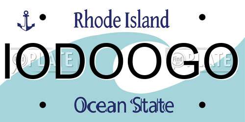 IODOOGO Rhode Island License Plate