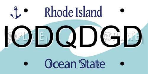 IODQDGD Rhode Island License Plate