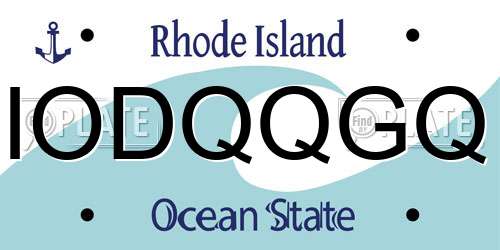 IODQQGQ Rhode Island License Plate