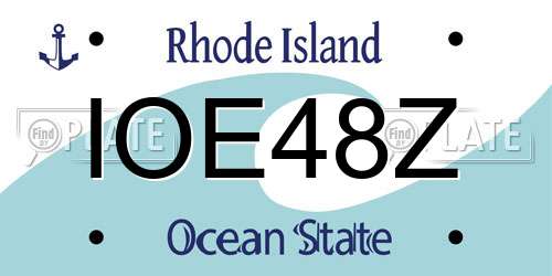 IOE48Z Rhode Island License Plate