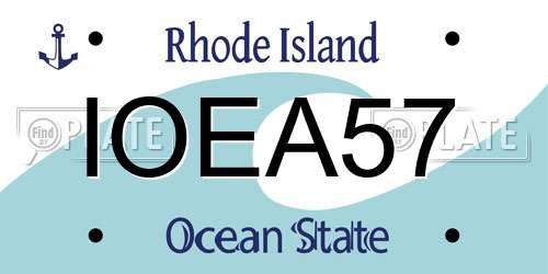 IOEA57 Rhode Island License Plate