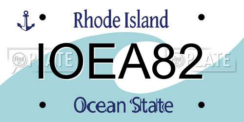 IOEA82 Rhode Island License Plate
