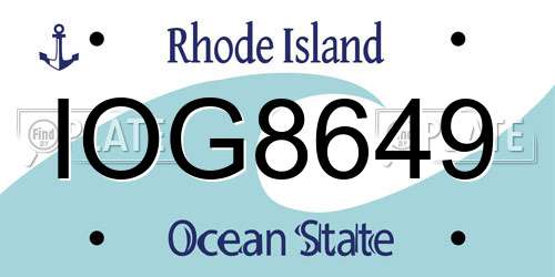 IOG8649 Rhode Island License Plate