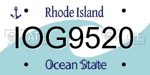 IOG9520 Rhode Island License Plate