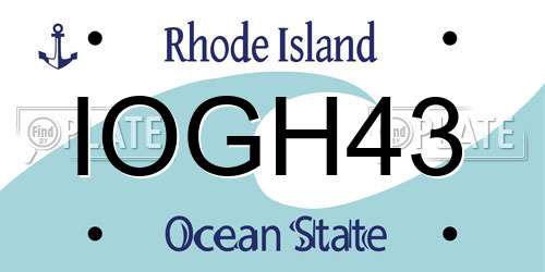 IOGH43 Rhode Island License Plate