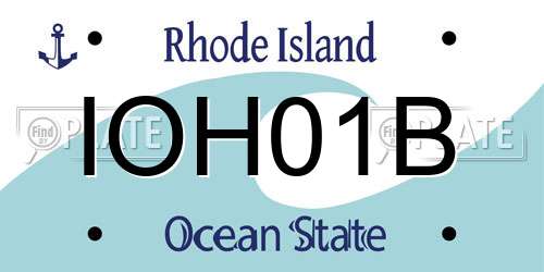 IOH01B Rhode Island License Plate