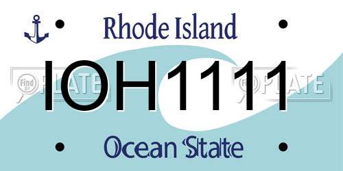 IOH1111 Rhode Island License Plate
