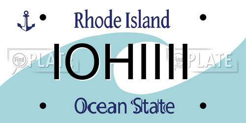 IOHIIII Rhode Island License Plate