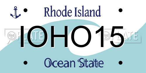 IOHO15 Rhode Island License Plate