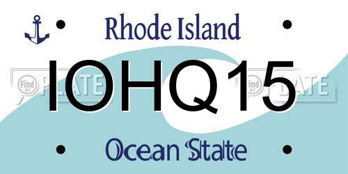 IOHQ15 Rhode Island License Plate