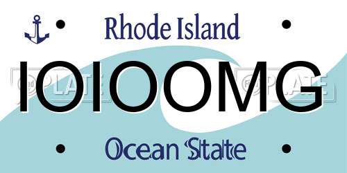 IOIOOMG Rhode Island License Plate