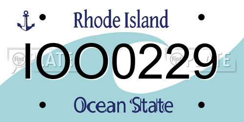 IOO0229 Rhode Island License Plate