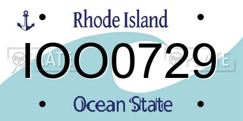 IOO0729 Rhode Island License Plate