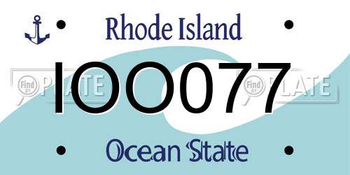 IOO077 Rhode Island License Plate