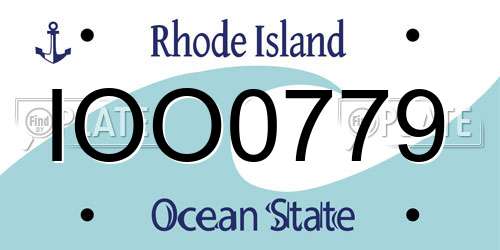 IOO0779 Rhode Island License Plate