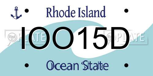 IOO15D Rhode Island License Plate