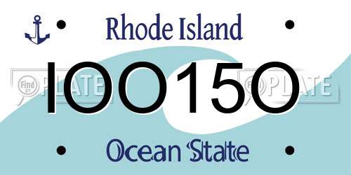 IOO15O Rhode Island License Plate