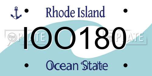 IOO180 Rhode Island License Plate