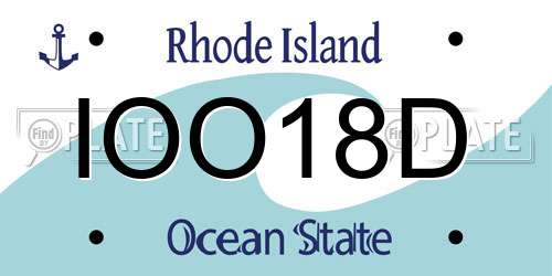 IOO18D Rhode Island License Plate
