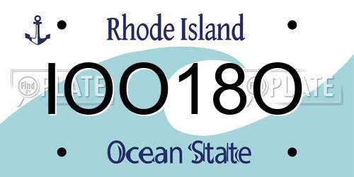 IOO18O Rhode Island License Plate