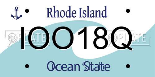 IOO18Q Rhode Island License Plate