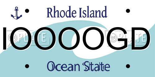 IOOOOGD Rhode Island License Plate