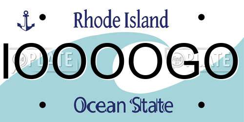 IOOOOGO Rhode Island License Plate