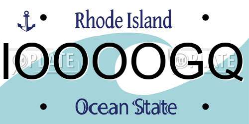 IOOOOGQ Rhode Island License Plate