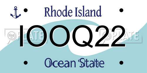 IOOQ22 Rhode Island License Plate