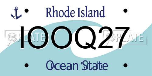 IOOQ27 Rhode Island License Plate