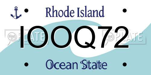 IOOQ72 Rhode Island License Plate