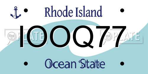 IOOQ77 Rhode Island License Plate