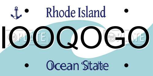 IOOQOGO Rhode Island License Plate