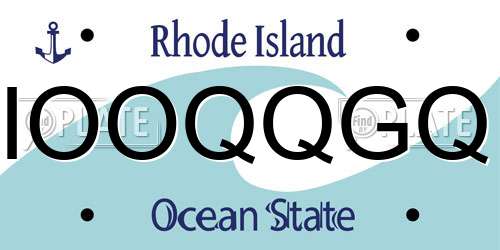IOOQQGQ Rhode Island License Plate