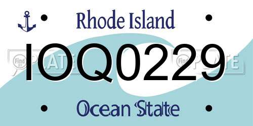 IOQ0229 Rhode Island License Plate