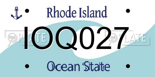 IOQ027 Rhode Island License Plate