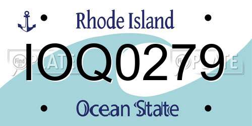 IOQ0279 Rhode Island License Plate