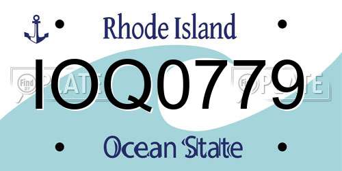 IOQ0779 Rhode Island License Plate