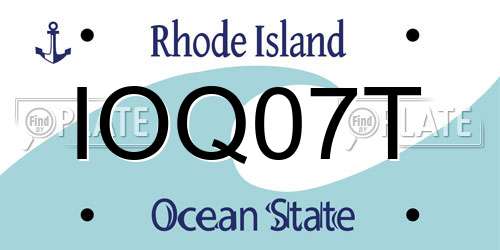 IOQ07T Rhode Island License Plate