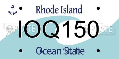 IOQ150 Rhode Island License Plate