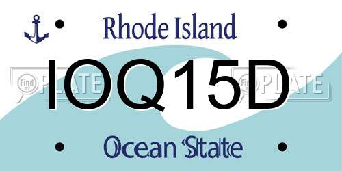 IOQ15D Rhode Island License Plate