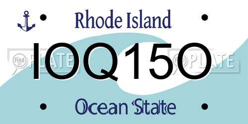 IOQ15O Rhode Island License Plate