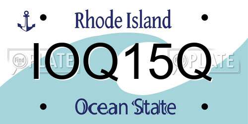 IOQ15Q Rhode Island License Plate