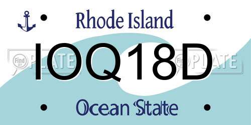 IOQ18D Rhode Island License Plate