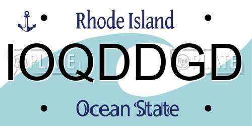 IOQDDGD Rhode Island License Plate