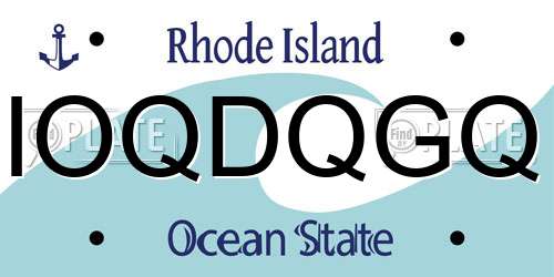 IOQDQGQ Rhode Island License Plate